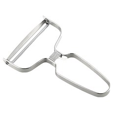 yoshikawa 吉川 new kitchen basic 瑞士款寬型削皮器 sj3358 寬刀面 輕鬆削皮, 1入, 銀色