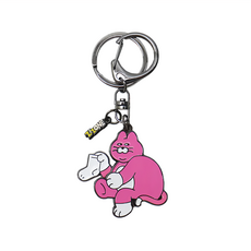 ZIZONE 鑰匙圈 金屬材質 可愛粉紅貓 動動, 動動 粉色, 1個