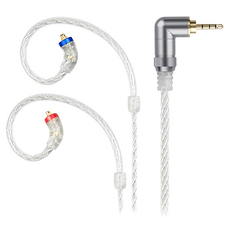 FIIO 飛傲 LC-2.5BS 高純度單晶銅鍍銀 MMCX 耳機升級線 2.5mm 插頭, LC-2.5B, 銀色 + 白色, 1個