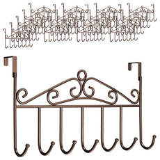 鐵藝門後掛鉤 精細焊接 圓珠掛勾, 咖啡色, 18個
