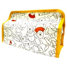 收納王妃 小熊維尼布藝桌上鈕扣面紙套, 簡約白