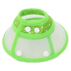 捷華 伊麗莎白 防咬項圈 綠色 透明塑料 棉質包邊 適用頸圍30~39cm 防舔/美容/洗澡用, XL, 1個