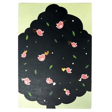 KerKerland 插畫明信片, 1個裝, 幸福鳥 黑色