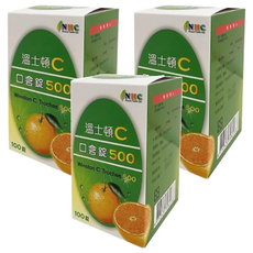 Winston 溫士頓醫藥 C口含錠 500，100錠/瓶，維生素C, 2.06g, 3瓶