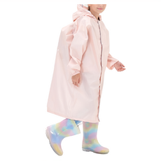 愛北鼻 親子同款加厚防水雨衣 附同款收納袋, 粉色, XL