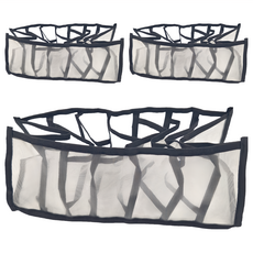 網格收納盒7格 32 x 17 x 12cm 3入, 黑色, 1組