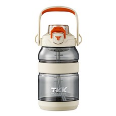 TKK 獵鷹 美國進口 Tritan 寬廣 手提+背帶 直飲 大容量 運動水壺, 電光白, 1.2L, 1個
