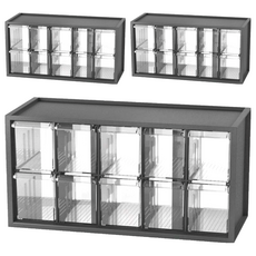 livinbox A9-510 小幫手零件分類箱（10抽）, 378 x 154 x 189mm, 黑色, 3個