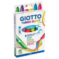 GIOTTO 超好洗 Turbo Giant Fluo彩色筆，粗細雙效, 6色, 2盒