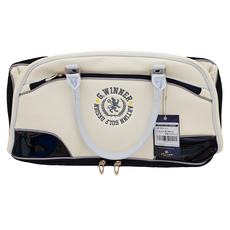 G.WINNER 異材質拼接雙層衣物袋 合成皮革PU材料, 白色, 1個