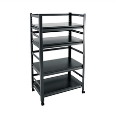 FAmILyLIFE 生活 快裝式岩熔碳鋼四層耐重置物架 40 x 50 x 118cm 黑色 11kg, 1個