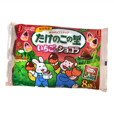 meiji 明治 竹筍造型 草莓&可可風味餅乾, 88g, 1包
