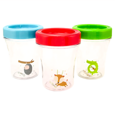 DOUBLEBEAR 台灣晉億 Tritan 母乳副食品無毒儲存杯組, 3個, 1組