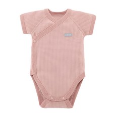 ku.ku duckbill 酷咕鴨 plus竹纖羅紋包屁衣 親膚透氣 側開襟設計 方便穿脫, 6, 自然粉