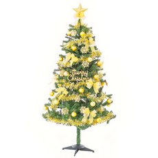 綠色聖誕樹裝飾 含全套飾品不含燈, 金色 + 綠色