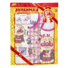 BANDAI 麵包超人圍兜兜 Set 3件, 100% 聚酯纖維, 粉色, 1組