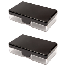 潔適康 隨身盒, 無毒環保, 塑鋼材質, 時尚精緻, 造型小巧, 直角扣開蓋設計, 耐久用不鬆脫, 鋼琴黑, 2個