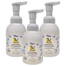 Fees BEBE 嬰兒洗髮沐浴泡泡 清新舒棉, 400ml, 3瓶