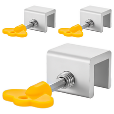 小麥購物 窗戶單孔安全鎖 Y202 銀色, 3個