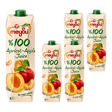 meySu 美愫 100%杏桃蘋果汁 1L*5瓶 (無添加糖、健康果汁)