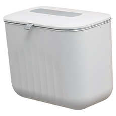 廚房浴室壁掛垃圾桶-7L, 26 x 21 x 16cm, 簡約白