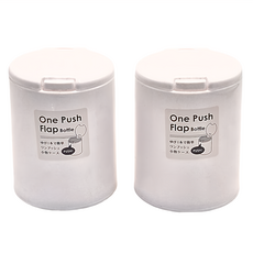 YAMADA 山田化學 一按即開收納小物盒 圓筒 2個