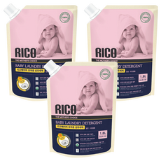 RICO Baby 金盞花有機天然洗衣精補充包 溫和配方 適合敏感肌膚, 1.8L, 3包