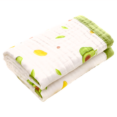 六層棉紗嬰兒大浴巾 快速吸水 越洗越軟不變硬, 牛油果, 1條