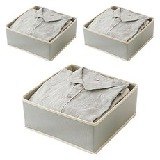 JOSIC 無紡布抽屜收納盒 10L, 28 x 28 x 12cm, 淺灰色, 3個