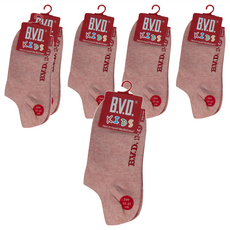 B.V.D. 懷舊低口直角童踝襪 Set, 粉桔色, 17~21cm