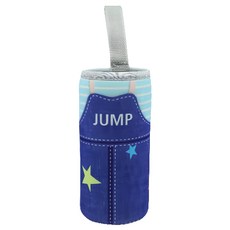 PUKU 藍色企鵝 可愛牛仔風 輕巧便攜 水杯防刮保護套, 藍色, 1個