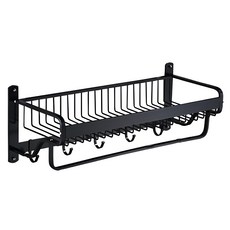 網籃毛巾架 黑色 太空鋁材質 47CM 單杆, 1個