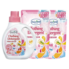 Baan 貝恩嬰兒抗菌洗衣精組, 柿子丹寧除臭抑臭, APG天然洗劑有效清除奶垢分解汙漬, 2.6L, 1組