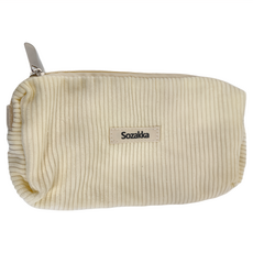 KOUJI叩吉好物 燈芯絨純色筆袋 尺寸20*7*4.5cm, S01純色奶白, 2個