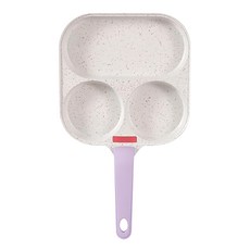 Beautylife 麥飯石多功能煎鍋 三格款, 不沾材質 分區煎烤 電磁爐可用 掛勾收納, 1個