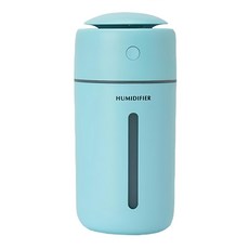 無線加濕器 充電款, 350mL大容量 持久加濕 七彩氛圍燈 車/家兩用 防乾燒保護, BH187-4, 藍色