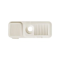 洗手台傾斜瀝水矽膠墊 水槽墊 水龍頭墊 大(37.3 x 14 x 1.7cm), 米色, 1個