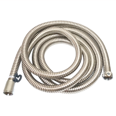 LA 大流量雙勾沐浴軟管, 240cm, 不鏽鋼色