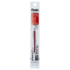 Pentel LR10-BX 極速鋼珠筆芯 1.0 金屬筆尖, 紅色, 12支