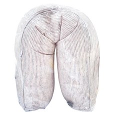 KOUJI叩吉好物 條紋U型枕 透氣舒適 柔軟親膚 外層可拆下水洗, 粉灰色