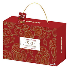 Samjin 花生巧克力風味捲心酥 金5吉禮盒, 濃郁巧克力及香脆花生, 多層次的彭湃夾心, 380g, 1盒