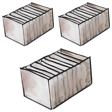 BangJiaShi 幫家適 衣物收納袋 9格, 黑色, 3個