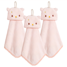 小麥購物 動物擦手巾 Y063 粉色兔子 43 x 34cm 50g, 3個, 1組