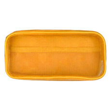 KOKUYO 國譽 Campus 網格雙層筆袋 大 網格和布面的雙層袋身 超大容量, 黃色, 1個