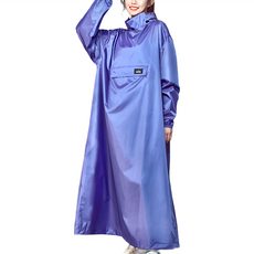 MORR Postposi反穿雨衣輕裝版, 輕量防水, 四組磁鐵, 胸前大口袋, 長春花藍, L