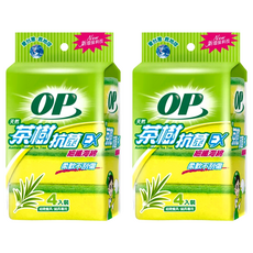 OP 天然茶樹抗菌海綿菜瓜布, 4個, 2包