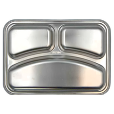 優得 #304不鏽鋼耐高溫 三格 餐盤附蓋, SP-1008B, 245 x 175 x 42.5mm, 1個