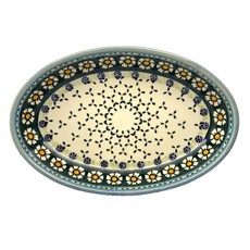 CERAMIKA WIZA 波蘭陶 綠洋甘菊系列 橢圓碗 29 x 19 x 5cm, 1個, 混和顏色