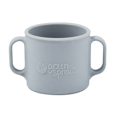 green sprouts 小綠芽 超防滑寶寶學習喝水矽膠耐熱學習杯, 207ML, 灰色, 1個