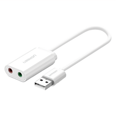 UGREEN 綠聯 USB音效卡 白色, 1個, 30143